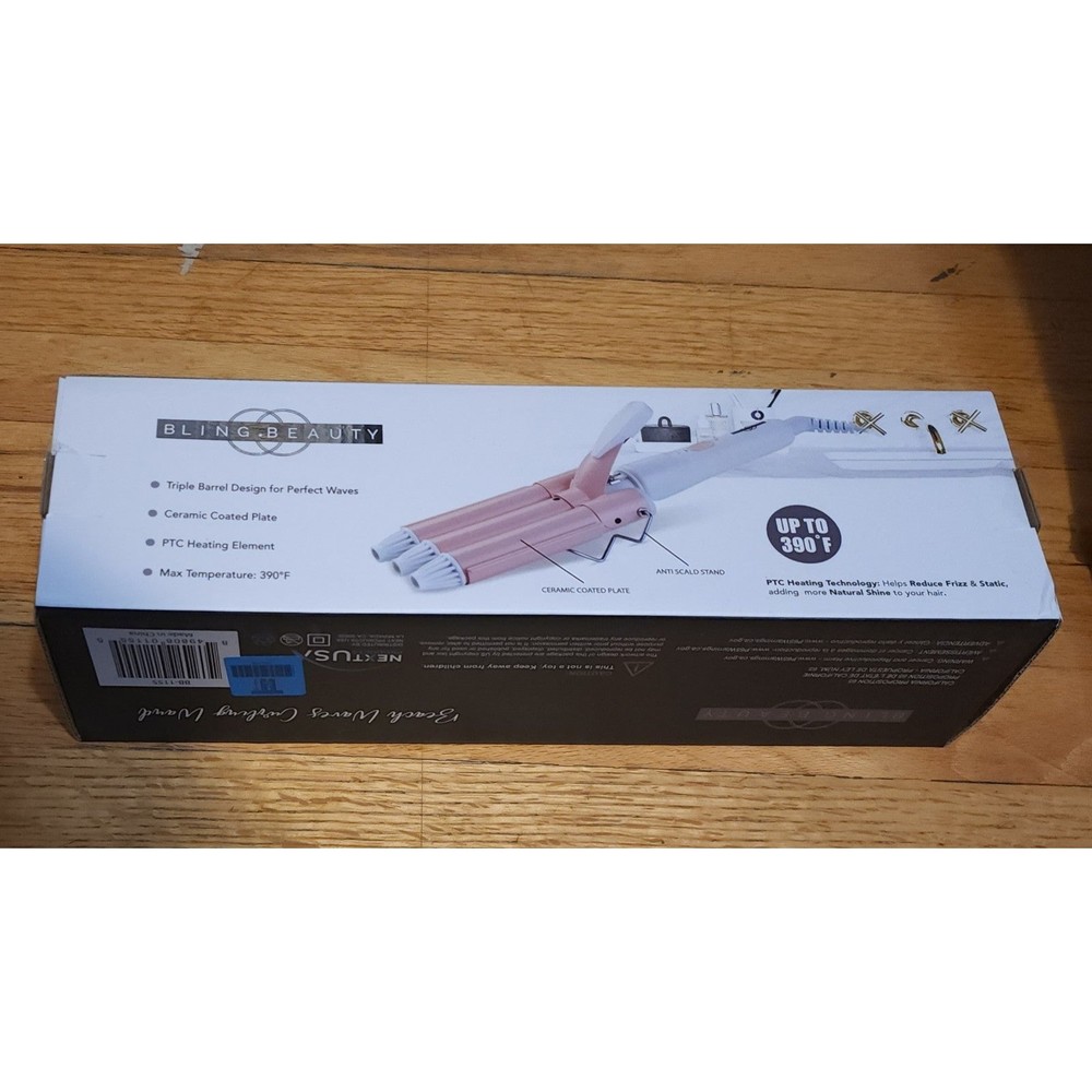 BRAND NEW BLING BEAUTY TRIPLE BARREL CURLING IRON